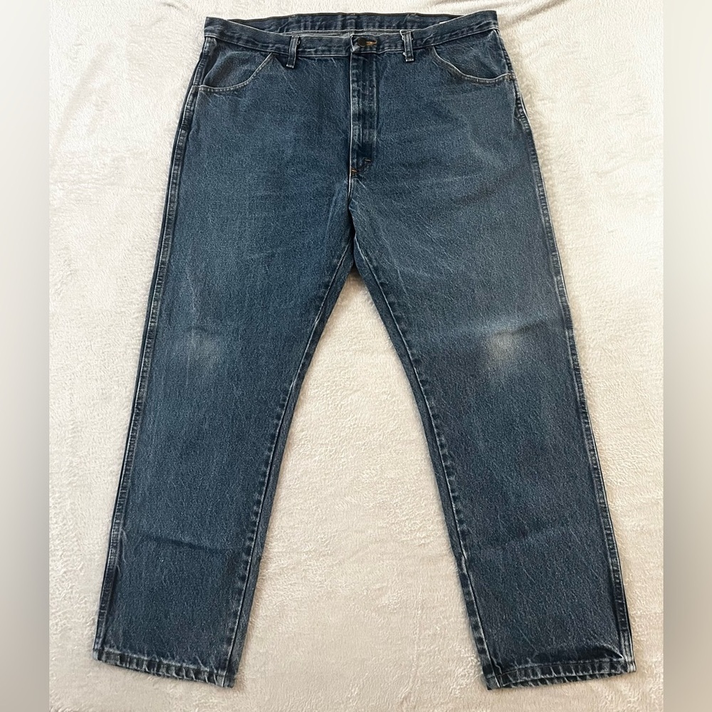 Rustler Blue Jeans 42x30 Regular Fit Straight Leg Medium Wash‎